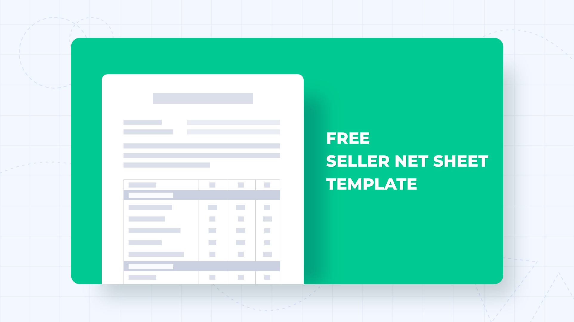 Sellers Net Sheet Template Excel